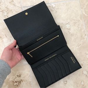 Cuyana Black Leather Travel Wallet